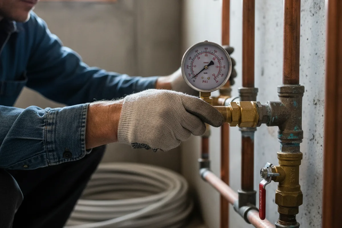 Pressure testing a repaired line during Water Line Repair in Snow Hill